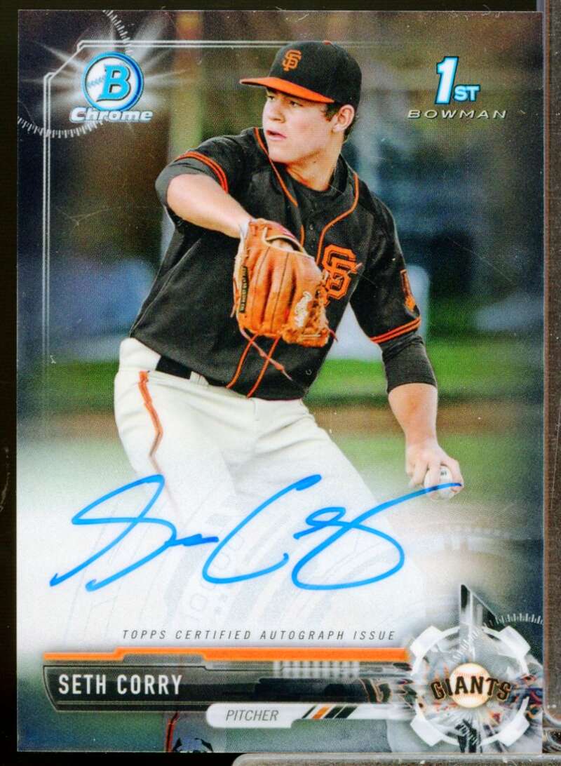 Seth Corry Card 2017 Bowman Chrome Draft Autographs #CDASCO  Image 1