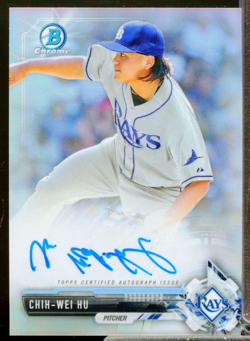 Chih-Wei Hu Card 2017 Bowman Chrome Prospect Autographs Refractors #CPACWH  Image 1