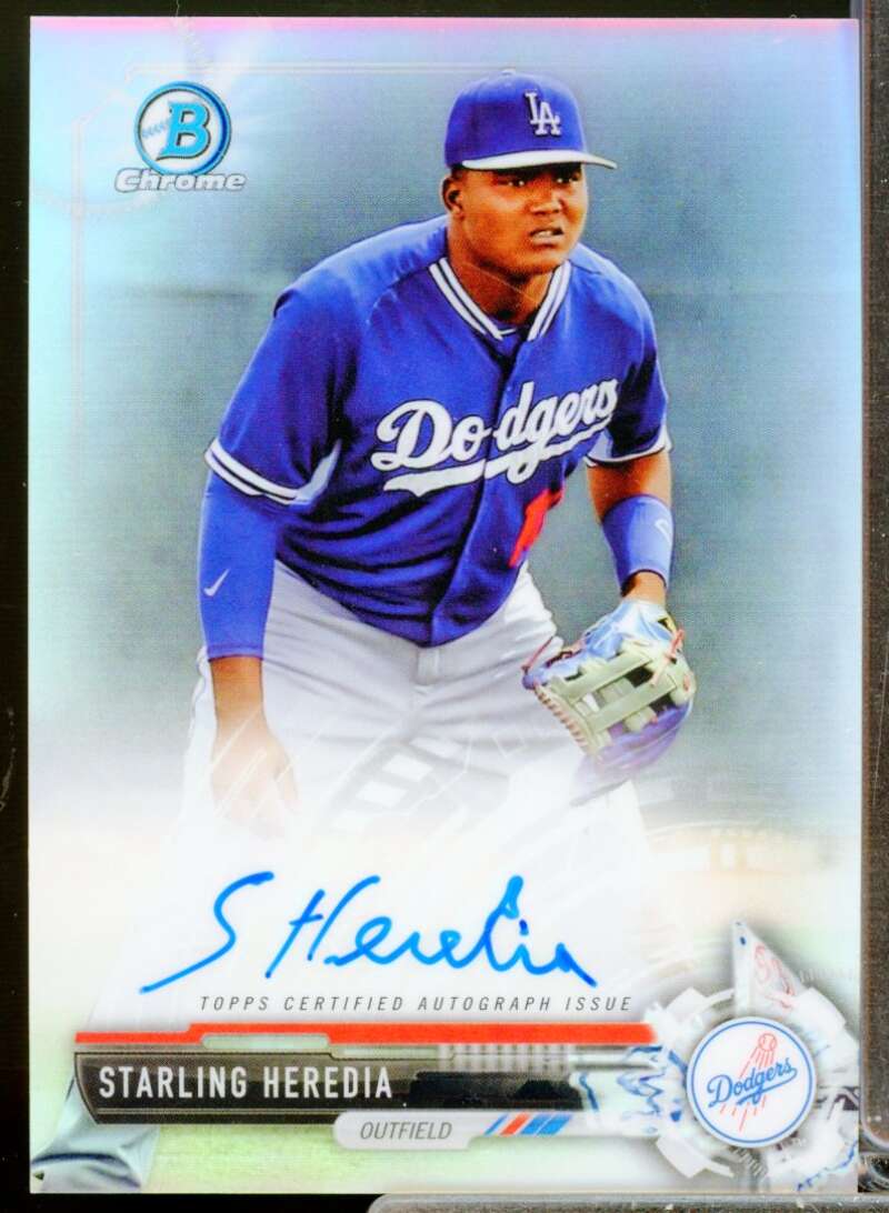 Starling Heredia Card 2017 Bowman Chrome Prospect Autographs Refractors #CPASH  Image 1