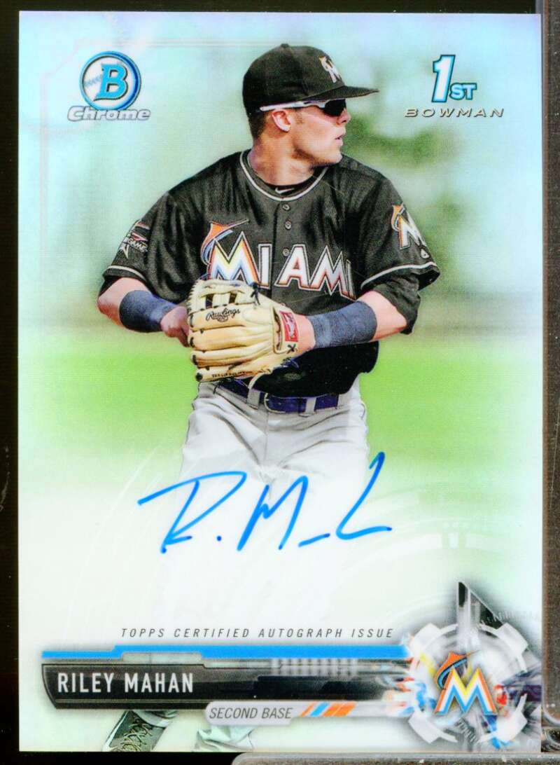 Riley Mahan Card 2017 Bowman Chrome Draft Autographs Refractors #CDARM  Image 1