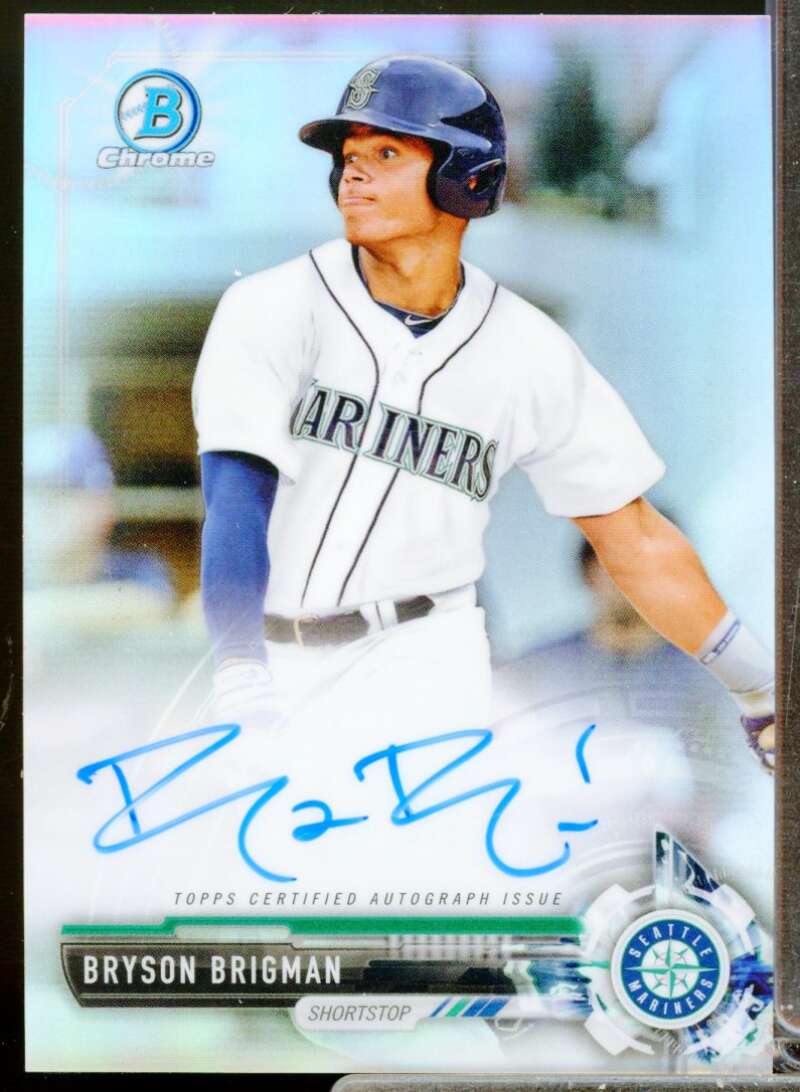 Bryson Brigman Card 2017 Bowman Chrome Prospect Autographs Refractors #CPABB  Image 1