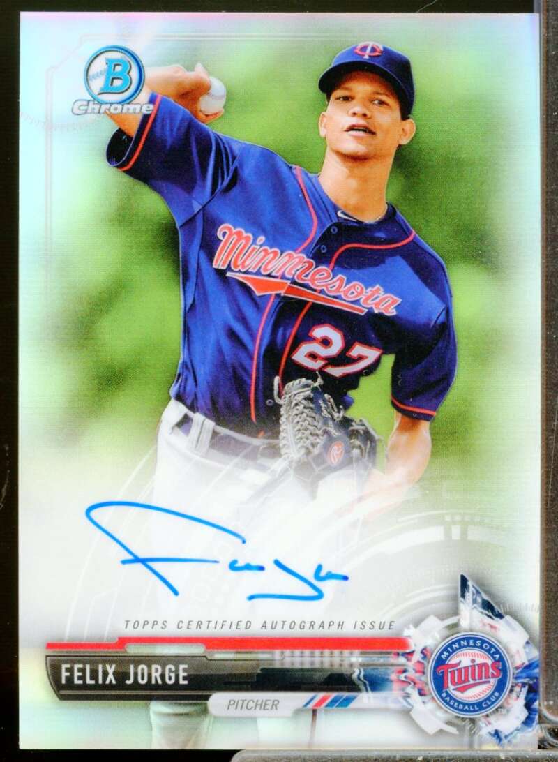 Felix Jorge Card 2017 Bowman Chrome Prospect Autographs Refractors #CPAFJ  Image 1