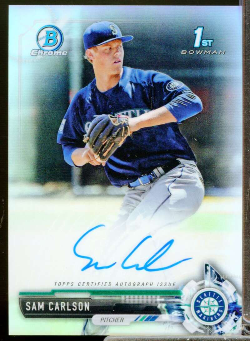 Sam Carlson Card 2017 Bowman Chrome Draft Autographs Refractors #CDASC  Image 1