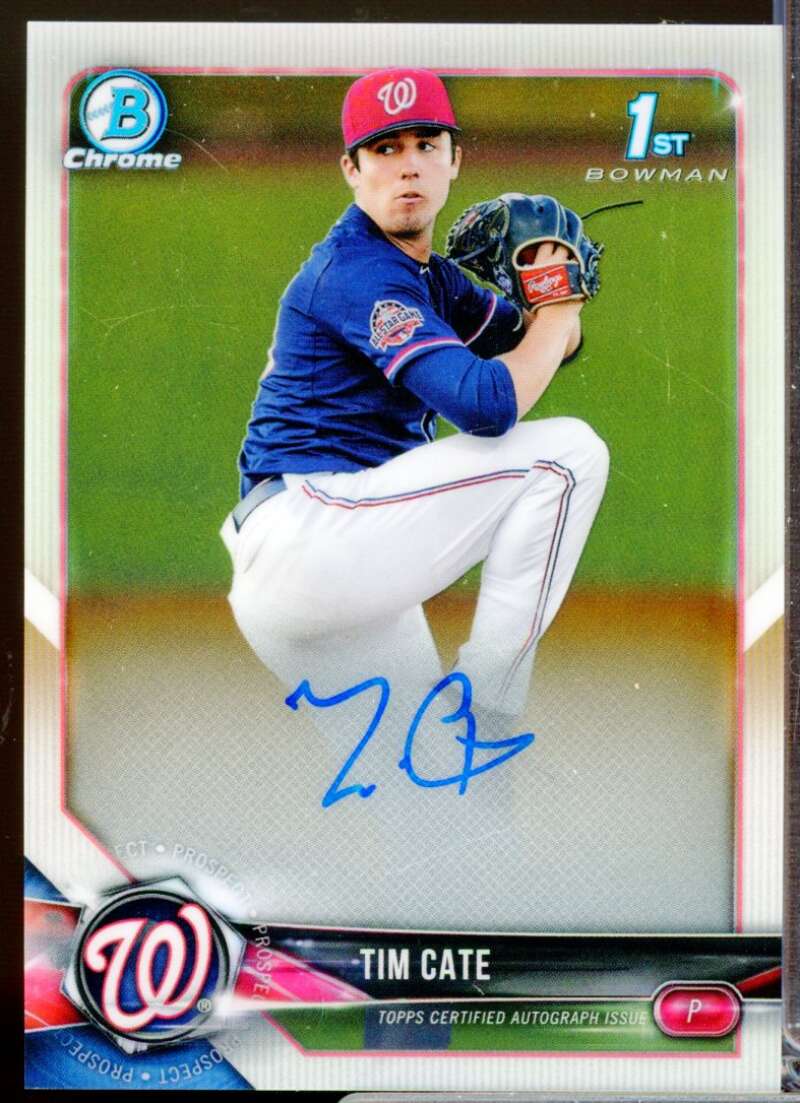 Tim Cate Card 2018 Bowman Chrome Draft Autographs #CDATCA  Image 1