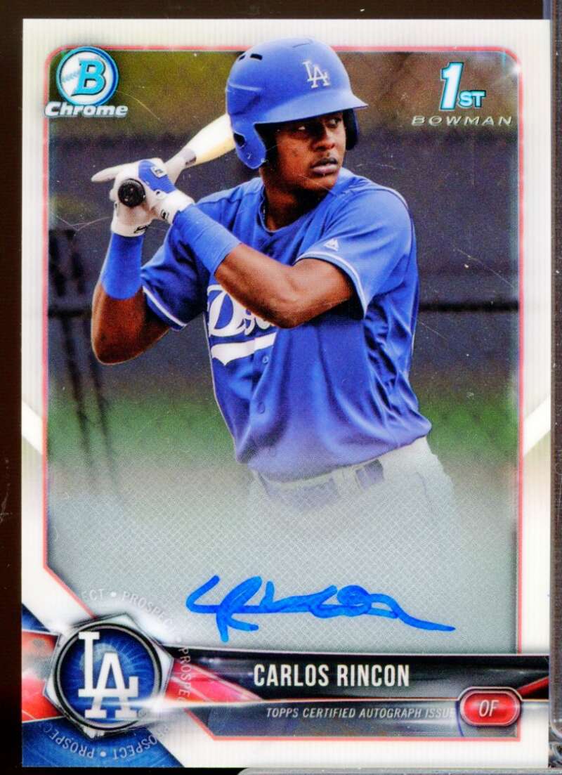 Carlos Rincon Card 2018 Bowman Chrome Prospect Autographs #CPACRI  Image 1
