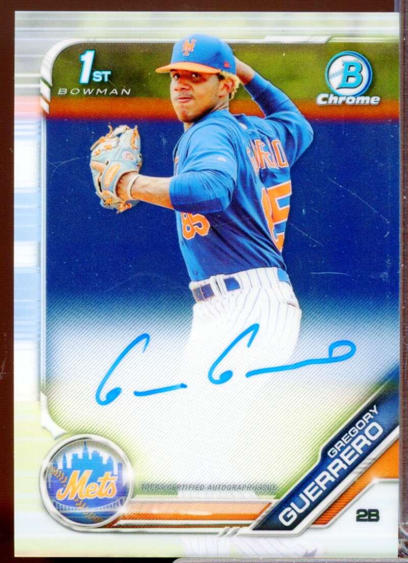 Gregory Guerrero Card 2019 Bowman Chrome Prospect Autographs #CPAGG  Image 1
