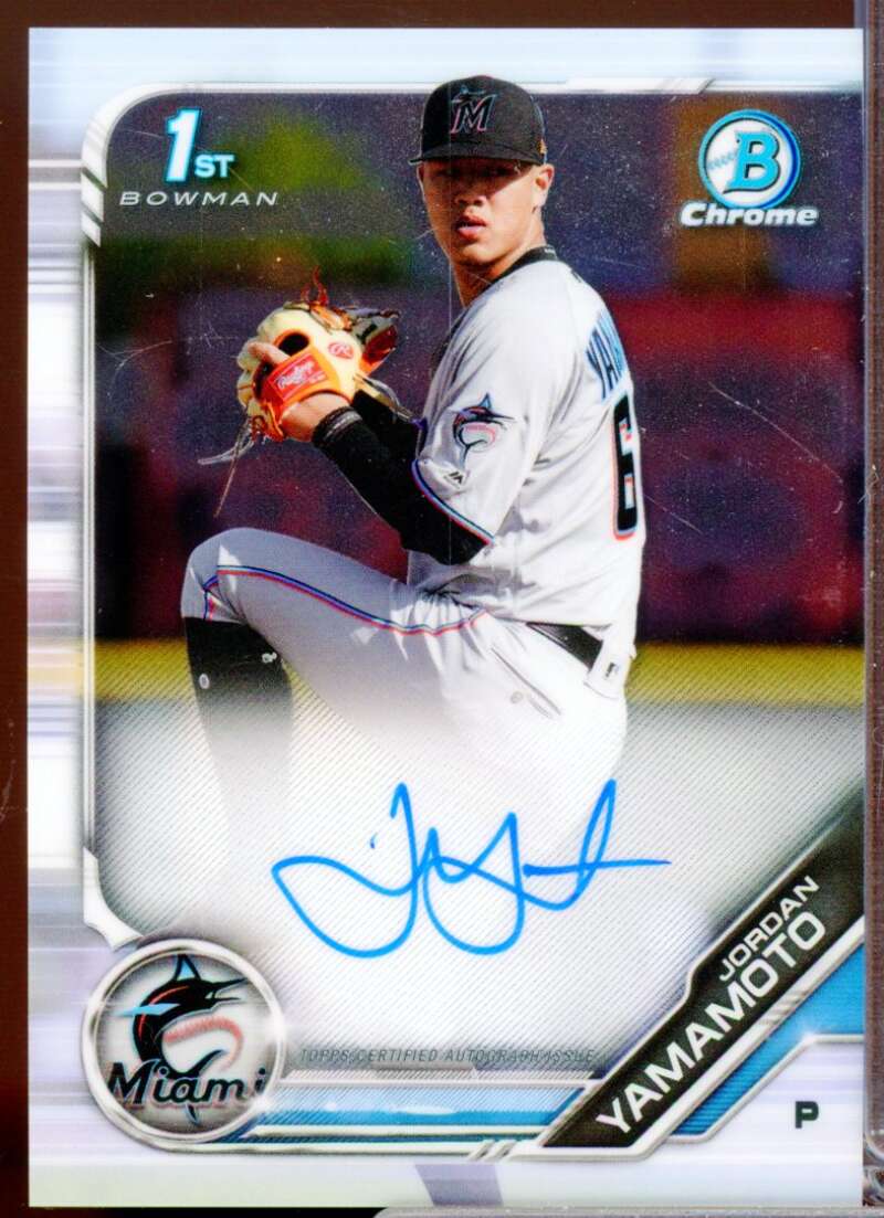 Jordan Yamamoto Card 2019 Bowman Chrome Prospect Autographs #CPAJY  Image 1