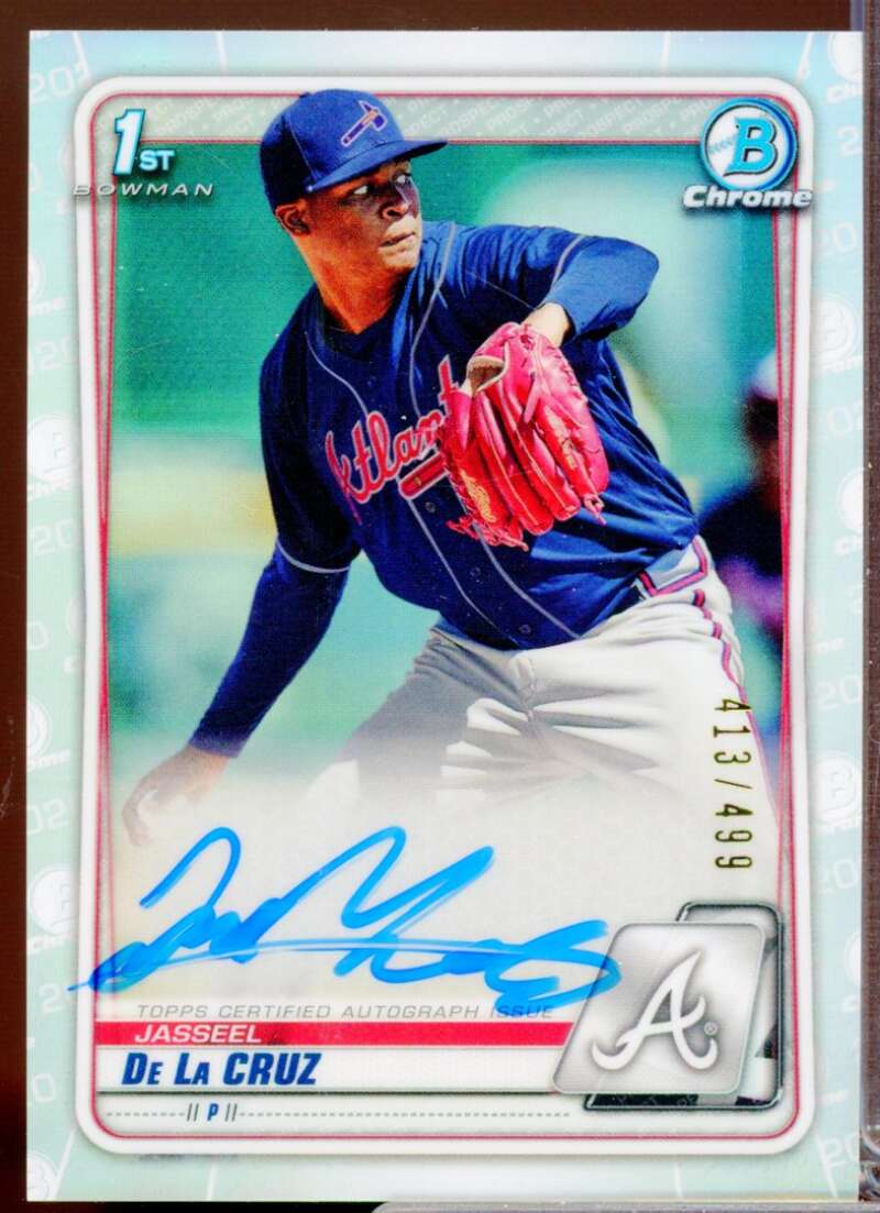 Jasseel De La Cruz 2020 Bowman Chrome Prospect Autographs Refractors #CPAJDC  Image 1