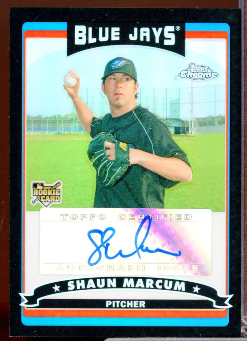 Shaun Marcum Card 2006 Topps Chrome Rookie Autograph Black Refractors #349  Image 1