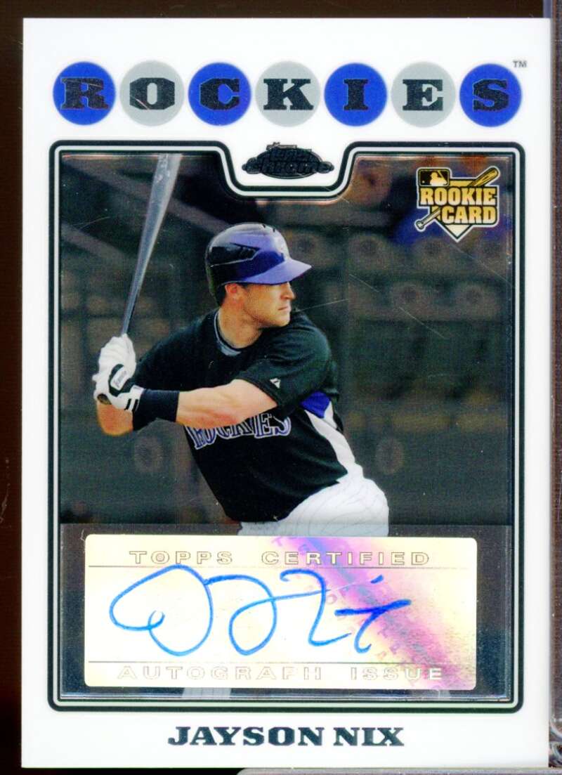 Jayson Nix RC Card 2008 Topps Chrome Rookie Autograph #236  Image 1