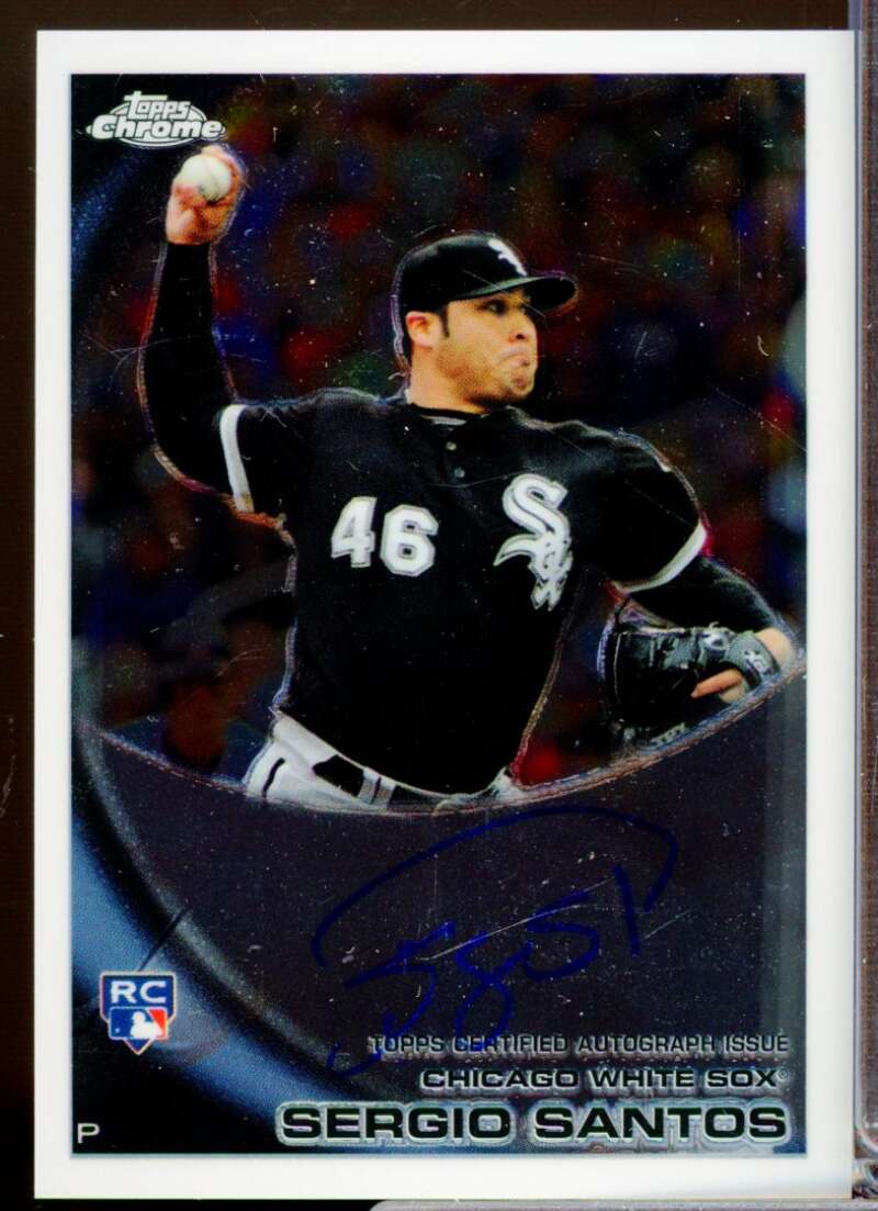 Sergio Santos Card 2010 Topps Chrome Rookie Autographs #211  Image 1