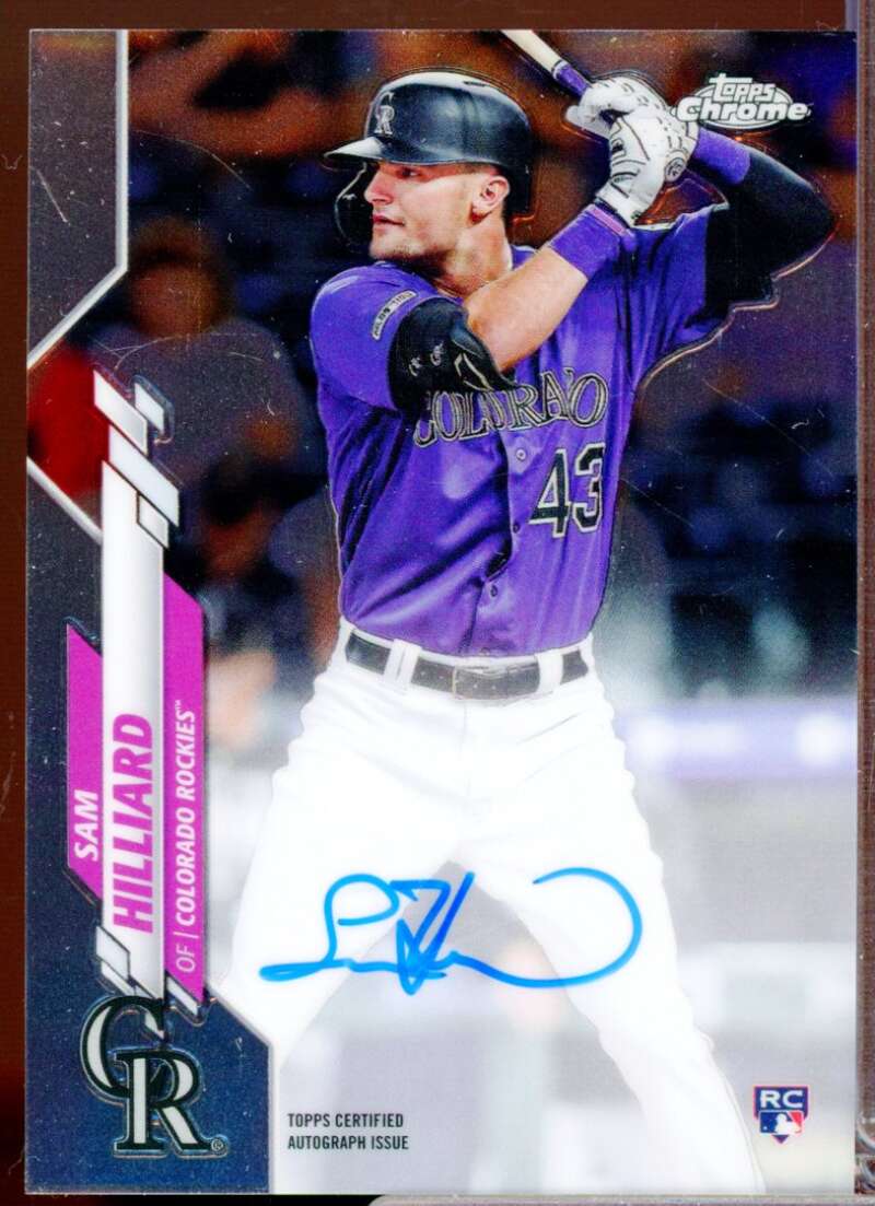 Sam Hilliard Card 2020 Topps Chrome Rookie Autographs #RASH  Image 1