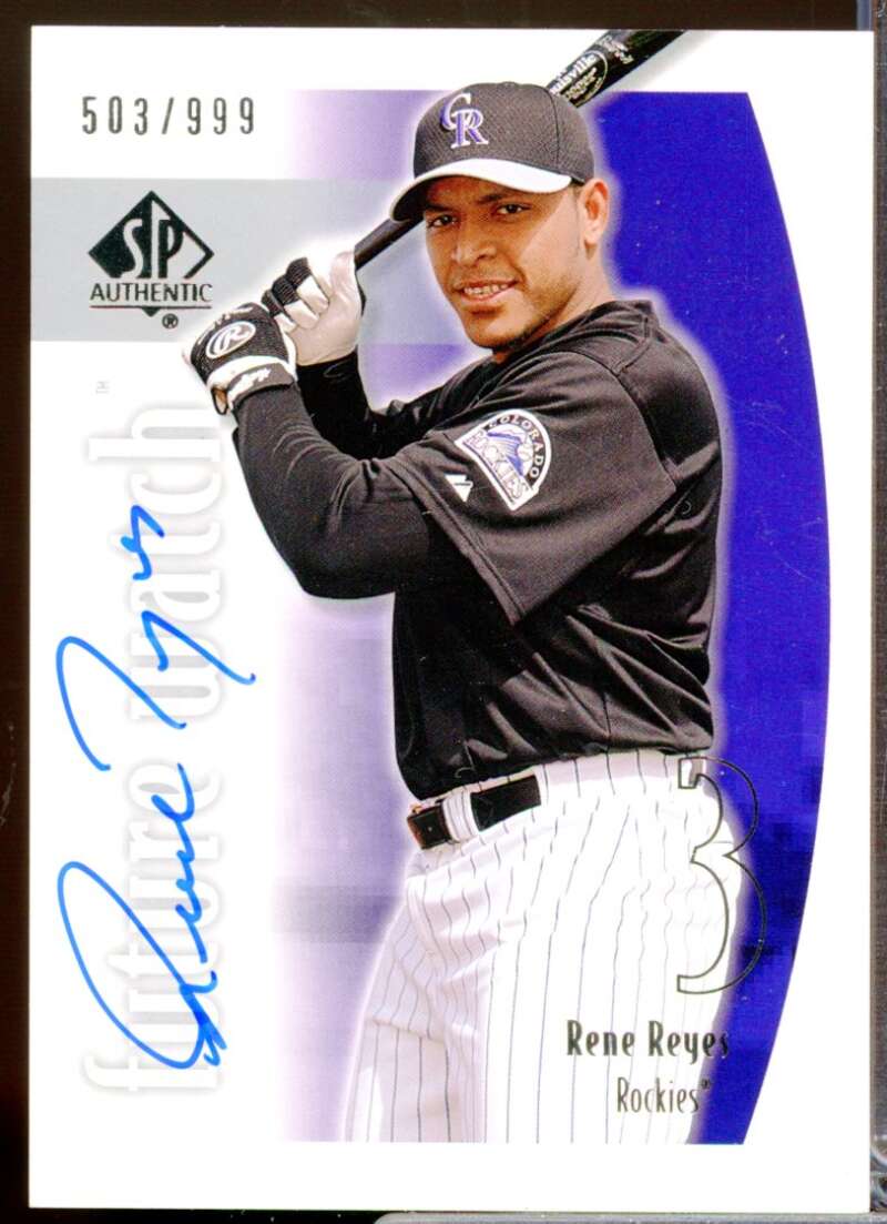 Rene Reyes RC Card 2002 SP Authentic Rookie Autograph Future Watch #165  Image 1