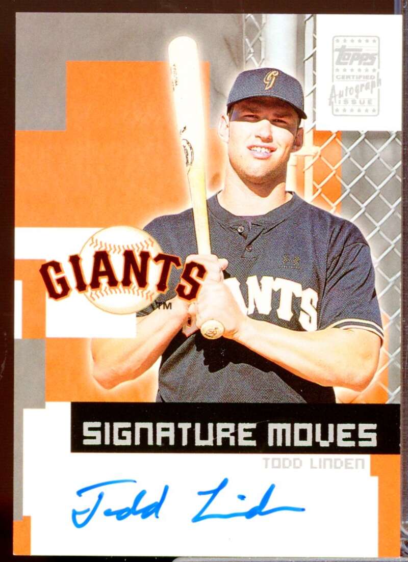 Todd Linden Card 2002 Topps Traded Signature Moves Autograph #TL  Image 1