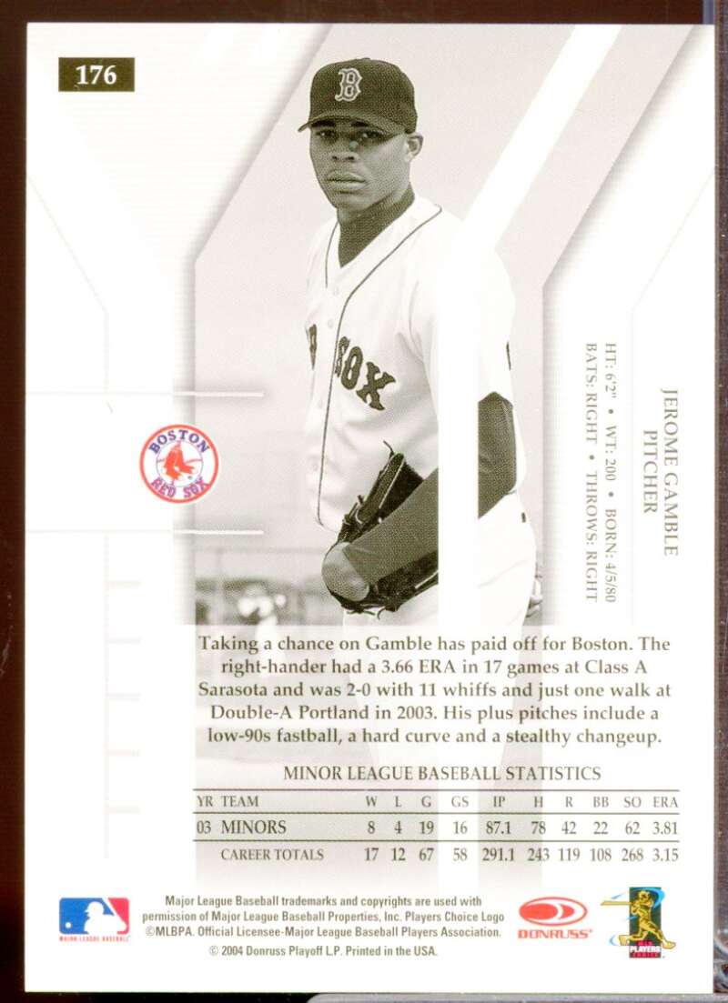 Jerome Gamble /750 RC Card 2004 Donruss Elite Rookie Autograph #176  Image 2