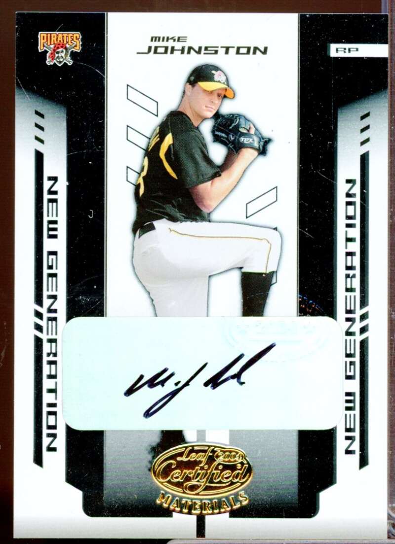 Mike Johnston 2004 Leaf Certified Materials New Generation Rookie Auto #290  Image 1