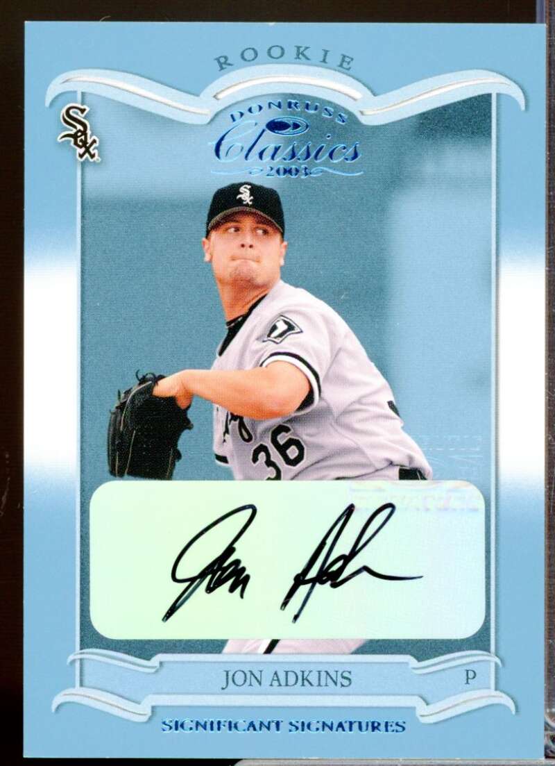 Jon Adkins 2003 Donruss Classics Significant Signatures Rookie Autograph #195  Image 1