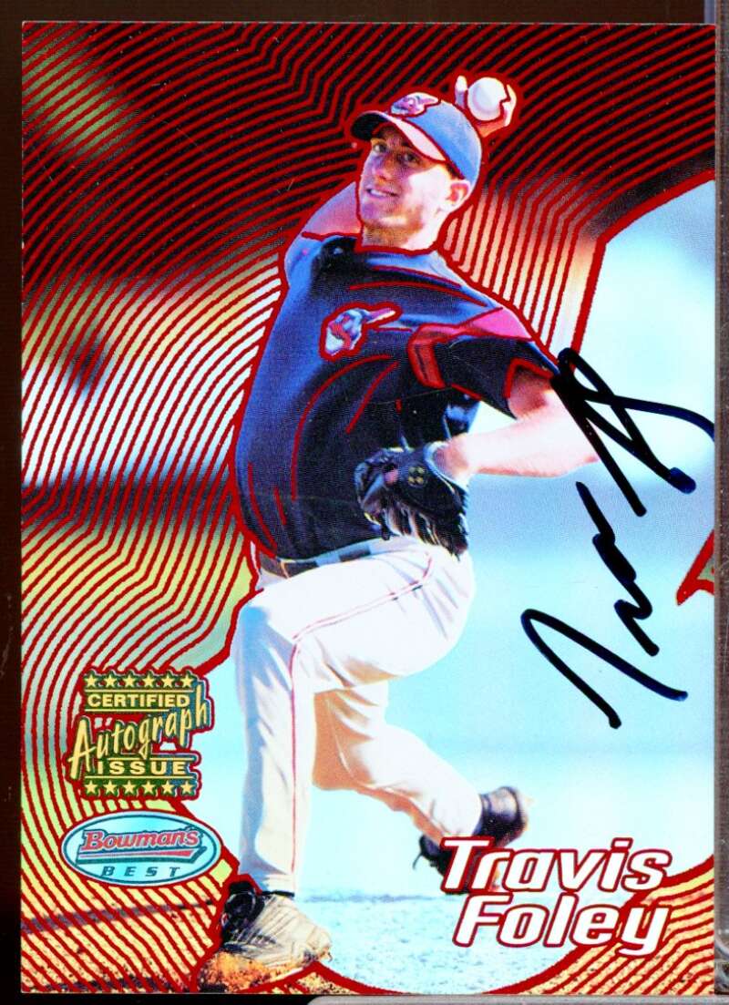 Travis Foley Card 2002 Bowman's Best Autograph Red #125  Image 1