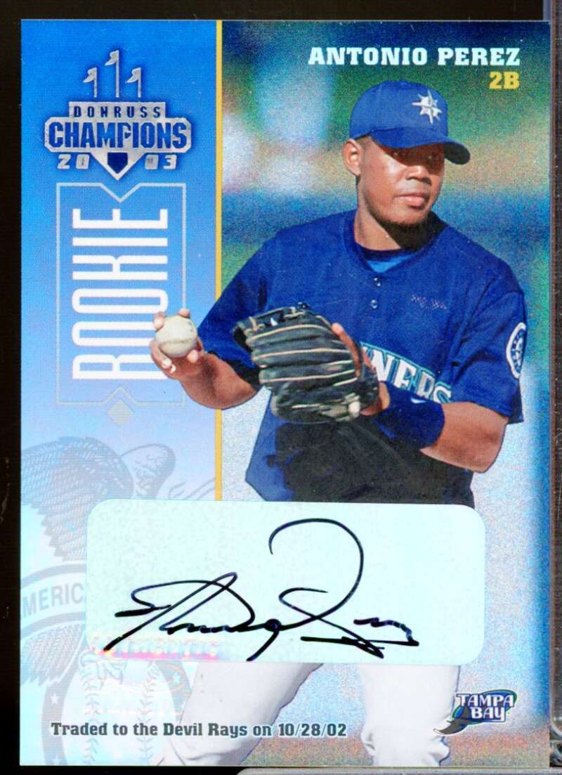Antonio Perez /500 Card 2003 Donruss Champions Rookie Autographs #248  Image 1