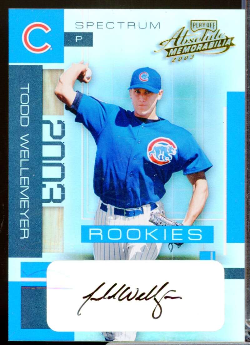 Todd Wellemeyer /250 2003 Absolute Spectrum Signatures Rookie Autograph #199  Image 1