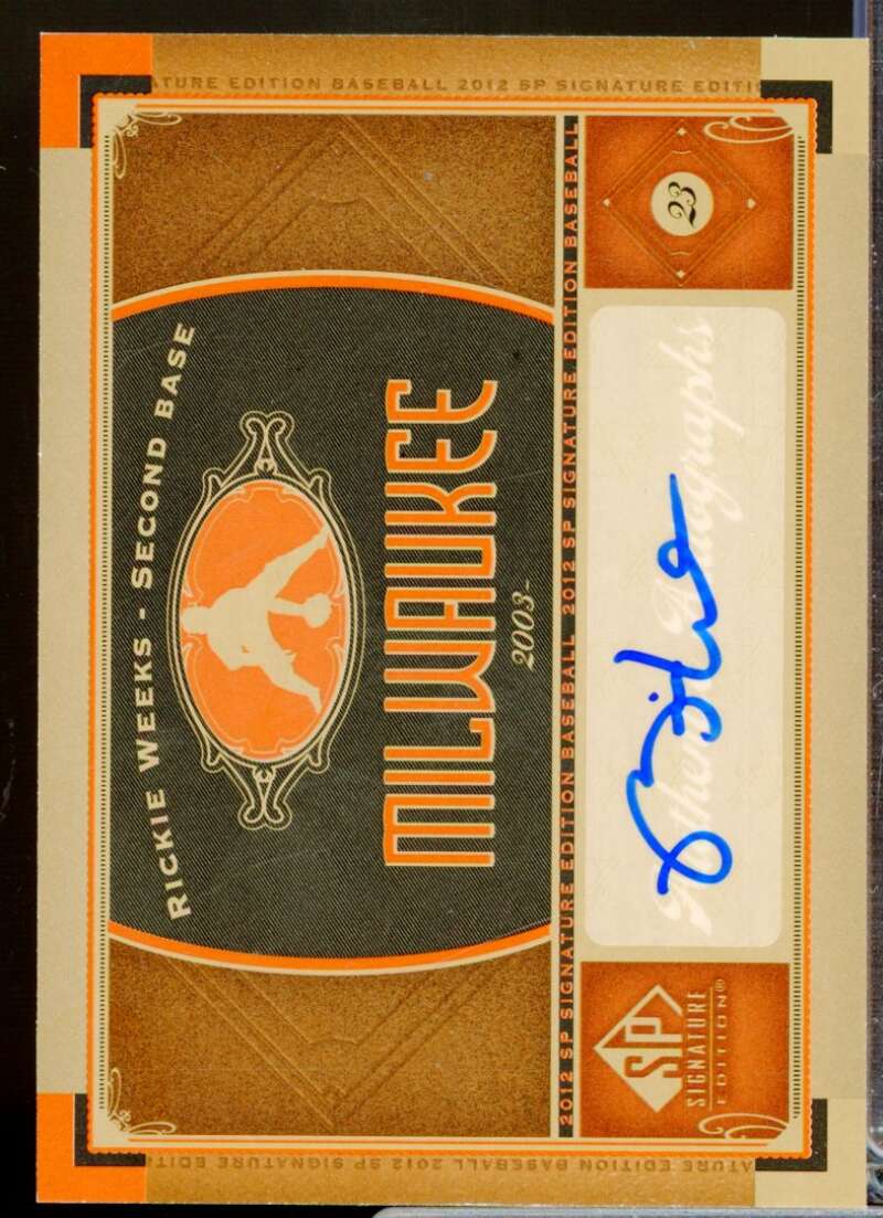 Rickie Weeks Card 2012 SP Signature Autograph #MIL4  Image 1