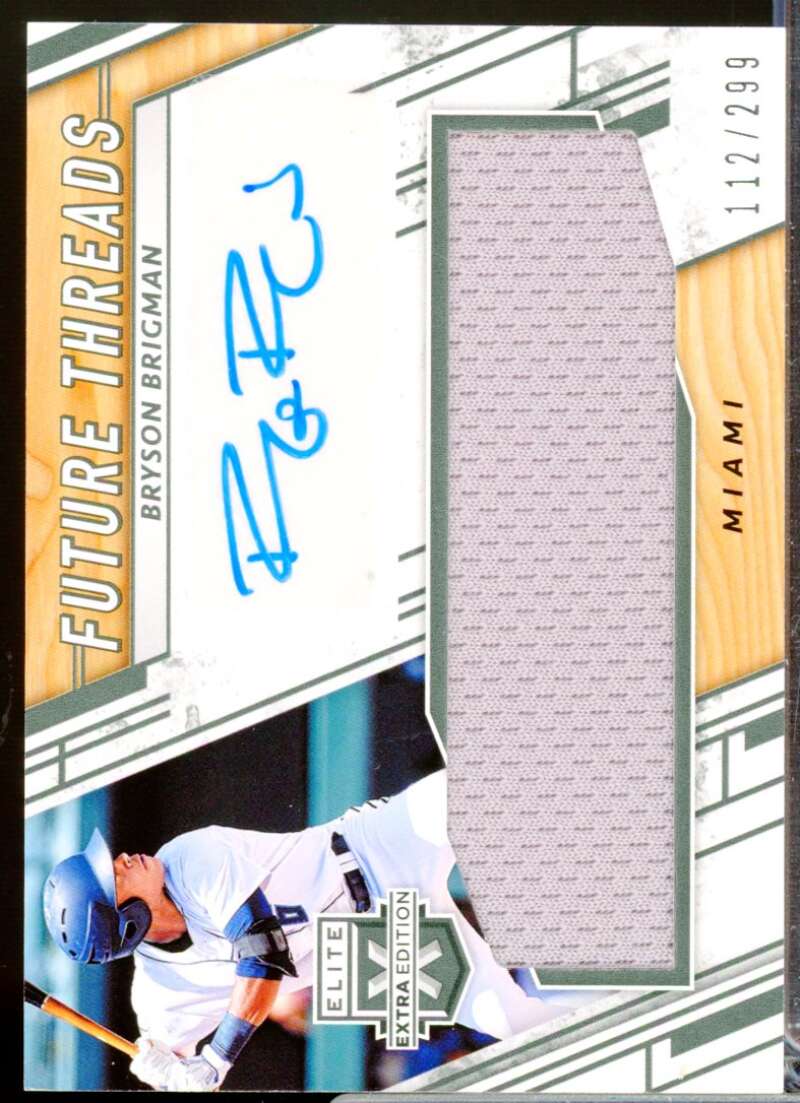 Bryson Brigman /299 2016 Elite Extra Edition Future Threads Silhouette Auto #35  Image 1