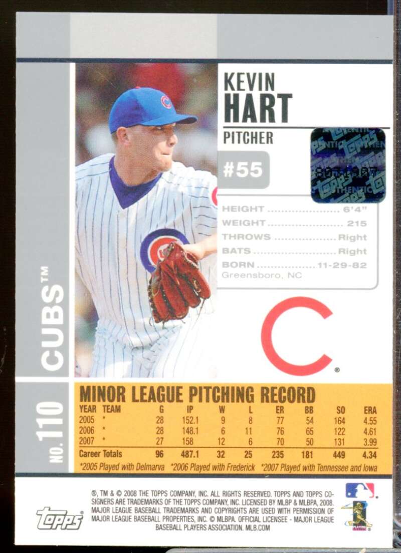 Kevin Hart RC Card 2008 Topps Co-Signers Rookie Autograph #110  Image 2