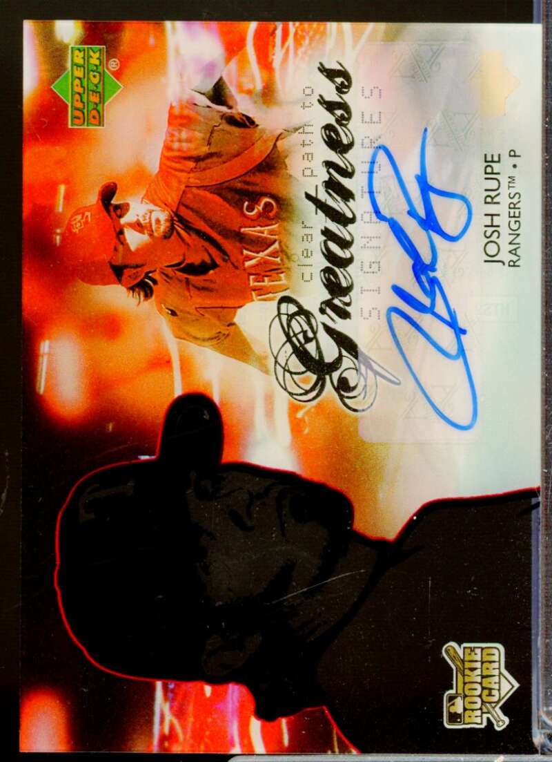 Josh Rupe RC Card 2006 Upper Deck Clear Path to Greatness Rookie Autograph #115  Image 1