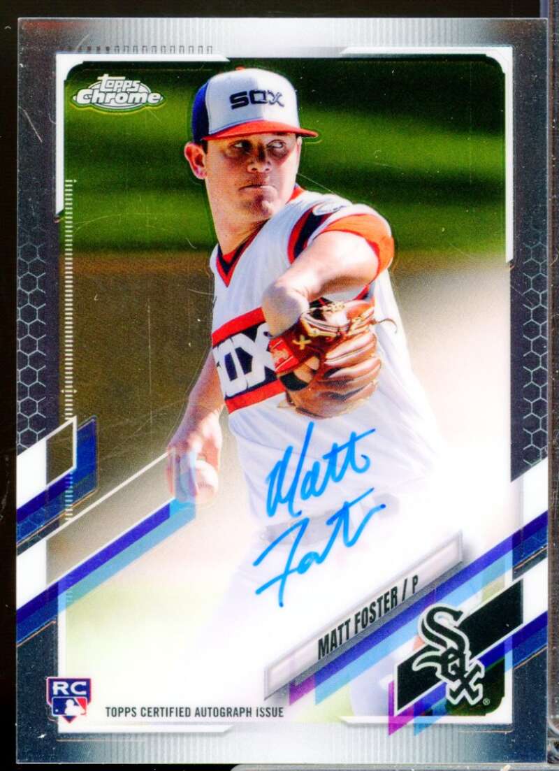 Matt Foster Card 2021 Topps Chrome Rookie Autographs #RAMF  Image 1