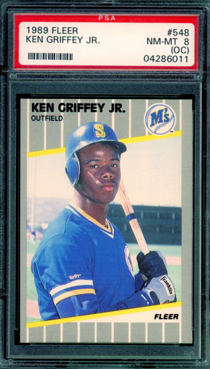 Ken Griffey Jr. Rookie Card 1989 Fleer #548 PSA 8 (oc) Image 1