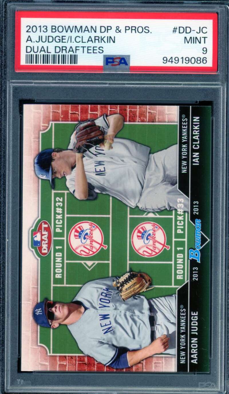 Aaron Judge Rookie Card 2013 Bowman DP Prospects Dual Draftees #DD-JC PSA 9 Image 1