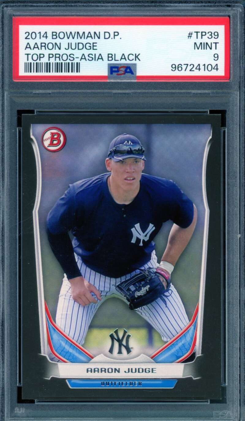 Aaron Judge Rookie Card 2014 Bowman DP Top Prospects Asia Black #TP39 PSA 9 Image 1