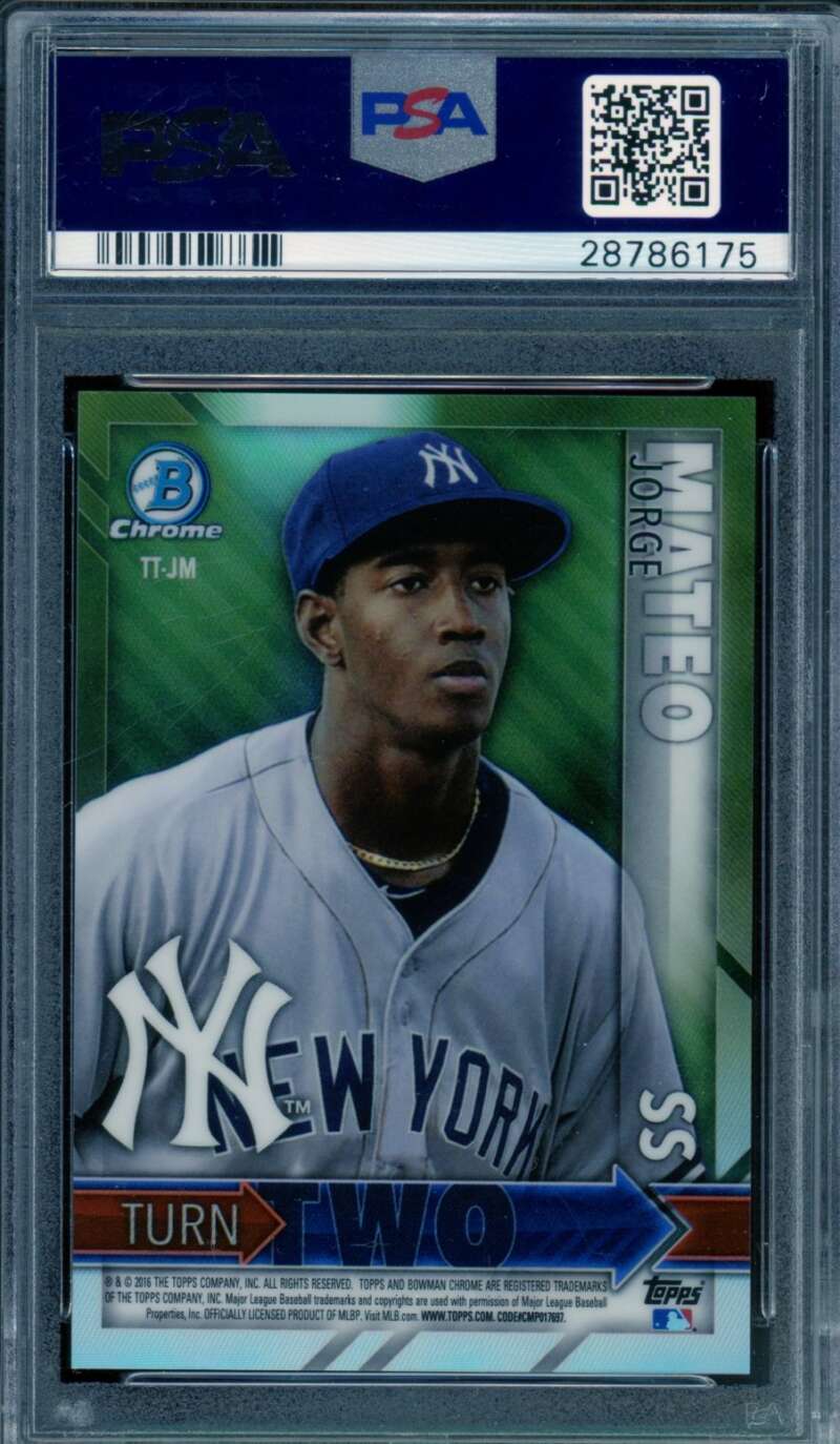 Jorge Mateo / Aaron Judge Rookie Card 2016 Bowman Chrome Turn Two #TT-JM PSA 9 Image 2