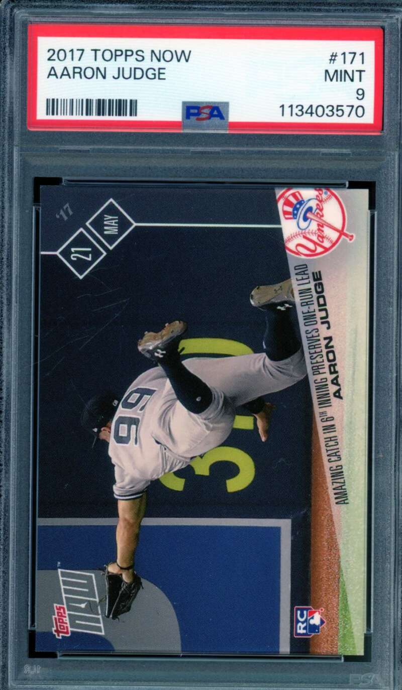 Aaron Judge Rookie Card 2017 Topps Now #171 PSA 9 Image 1