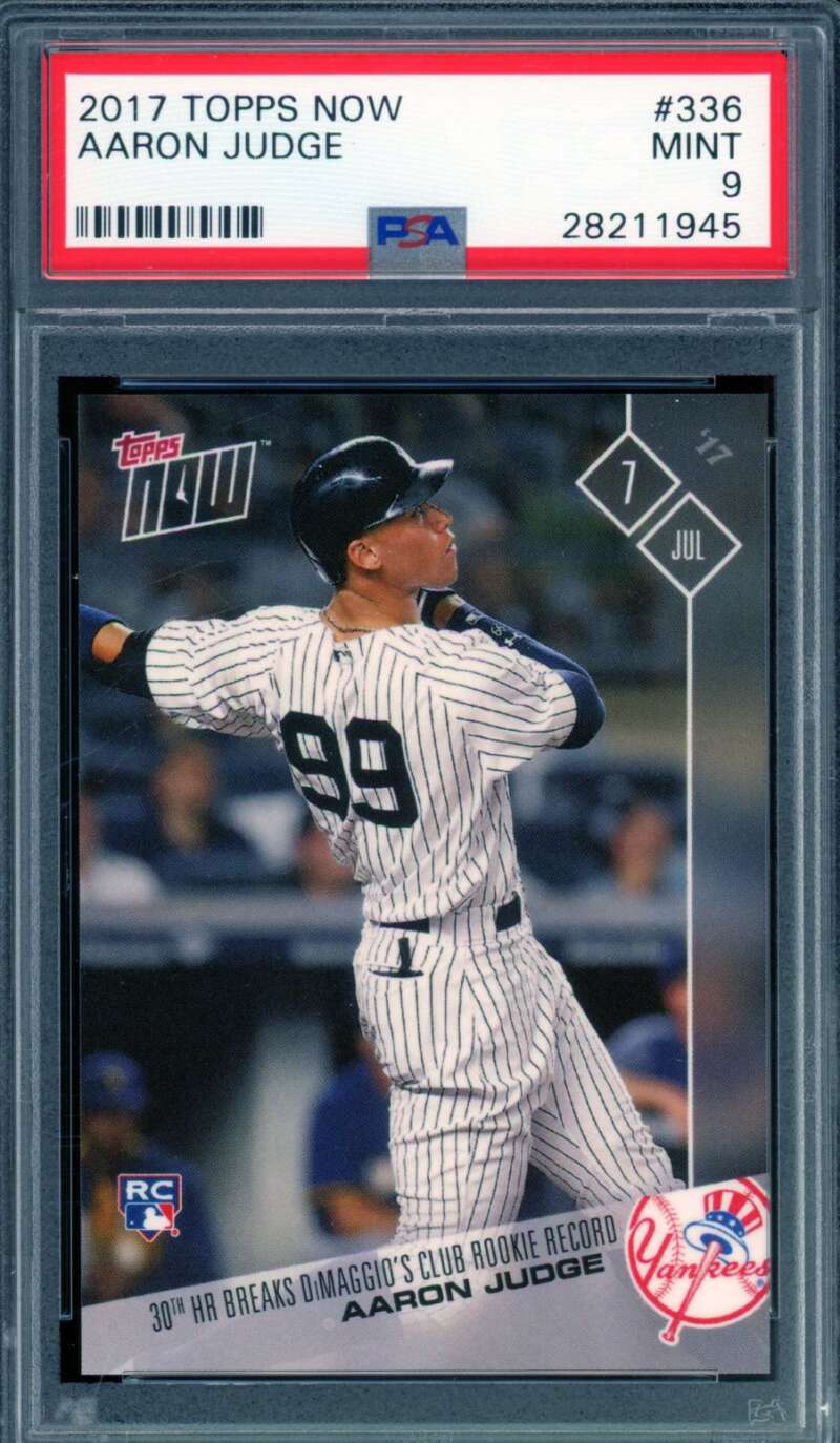 Aaron Judge Rookie Card 2017 Topps Now #336 PSA 9 Image 1