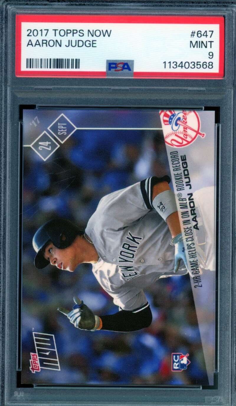 Aaron Judge Rookie Card 2017 Topps Now #647 PSA 9 Image 1