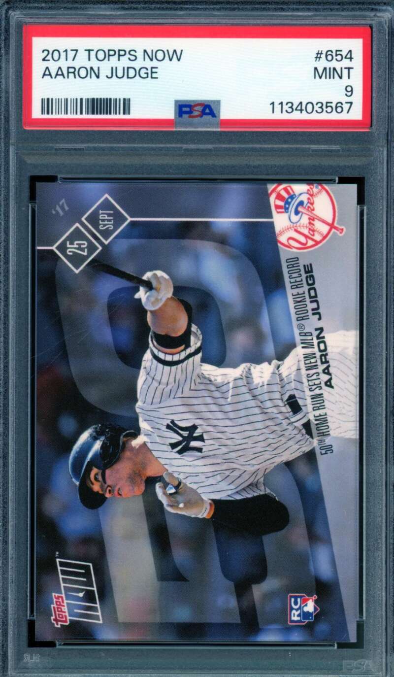 Aaron Judge Rookie Card 2017 Topps Now #654 PSA 9 Image 1