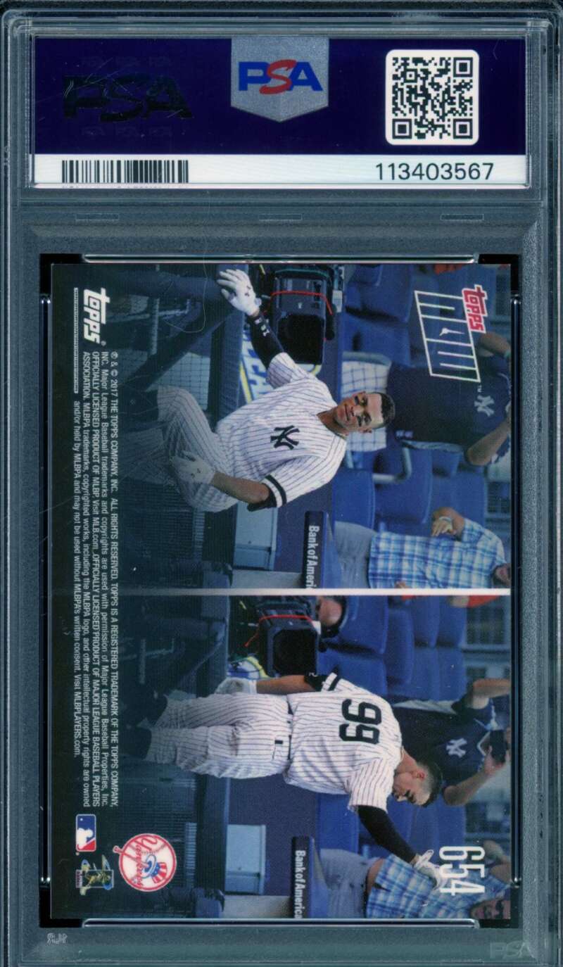 Aaron Judge Rookie Card 2017 Topps Now #654 PSA 9 Image 2