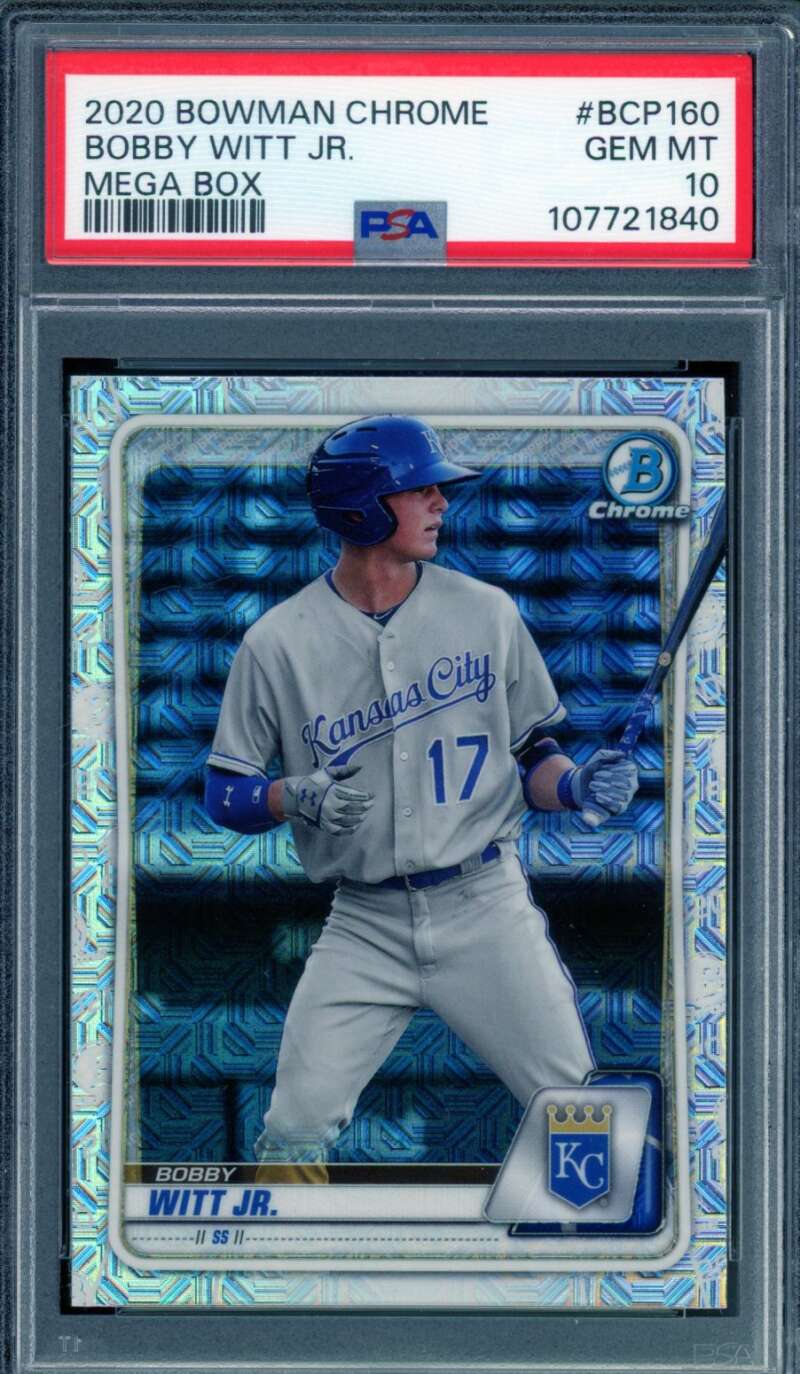 Bobby Witt Jr. Rookie Card 2020 Bowman Chrome Mega Box #BCP160 PSA 10 Image 1
