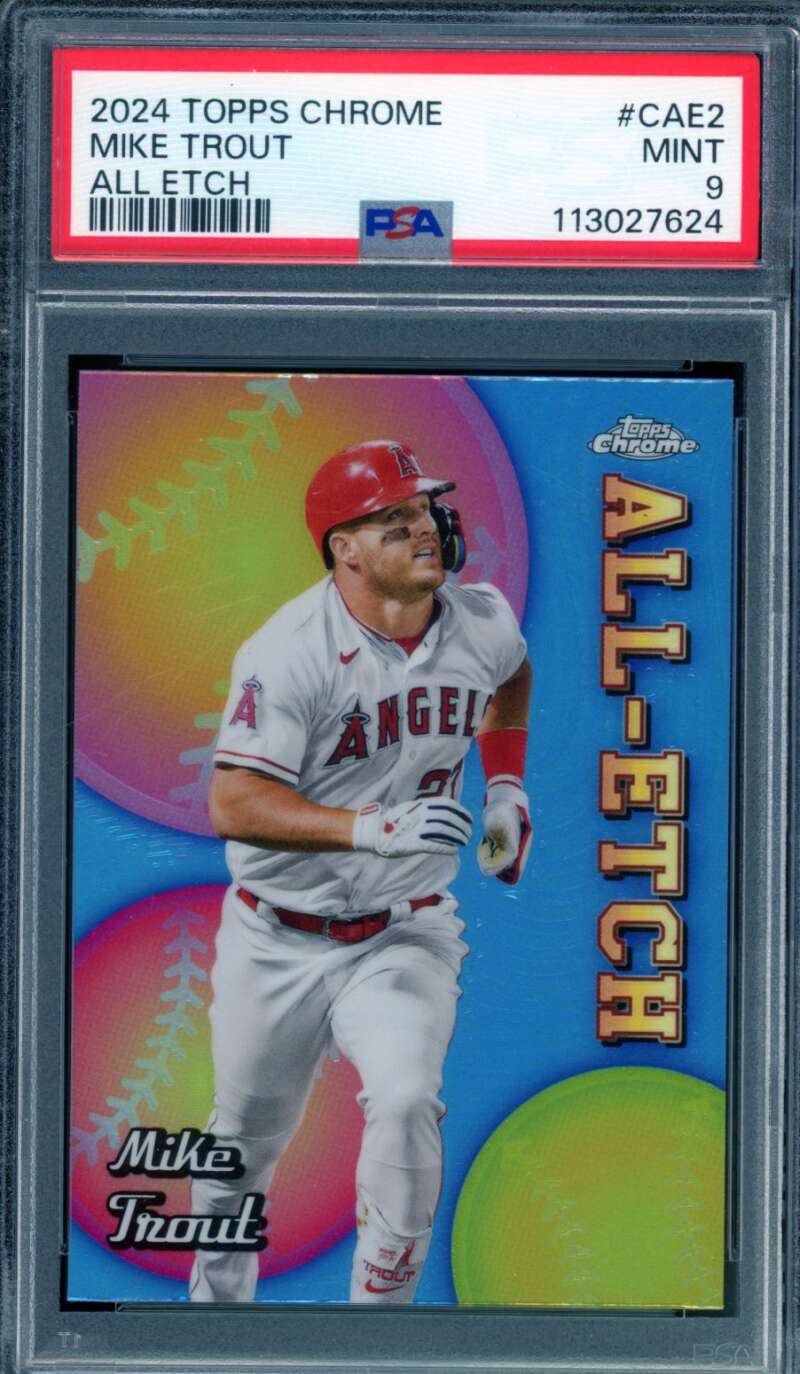 Mike Trout Card 2024 Topps Chrome All Etch #CAE2 PSA 9 Image 1