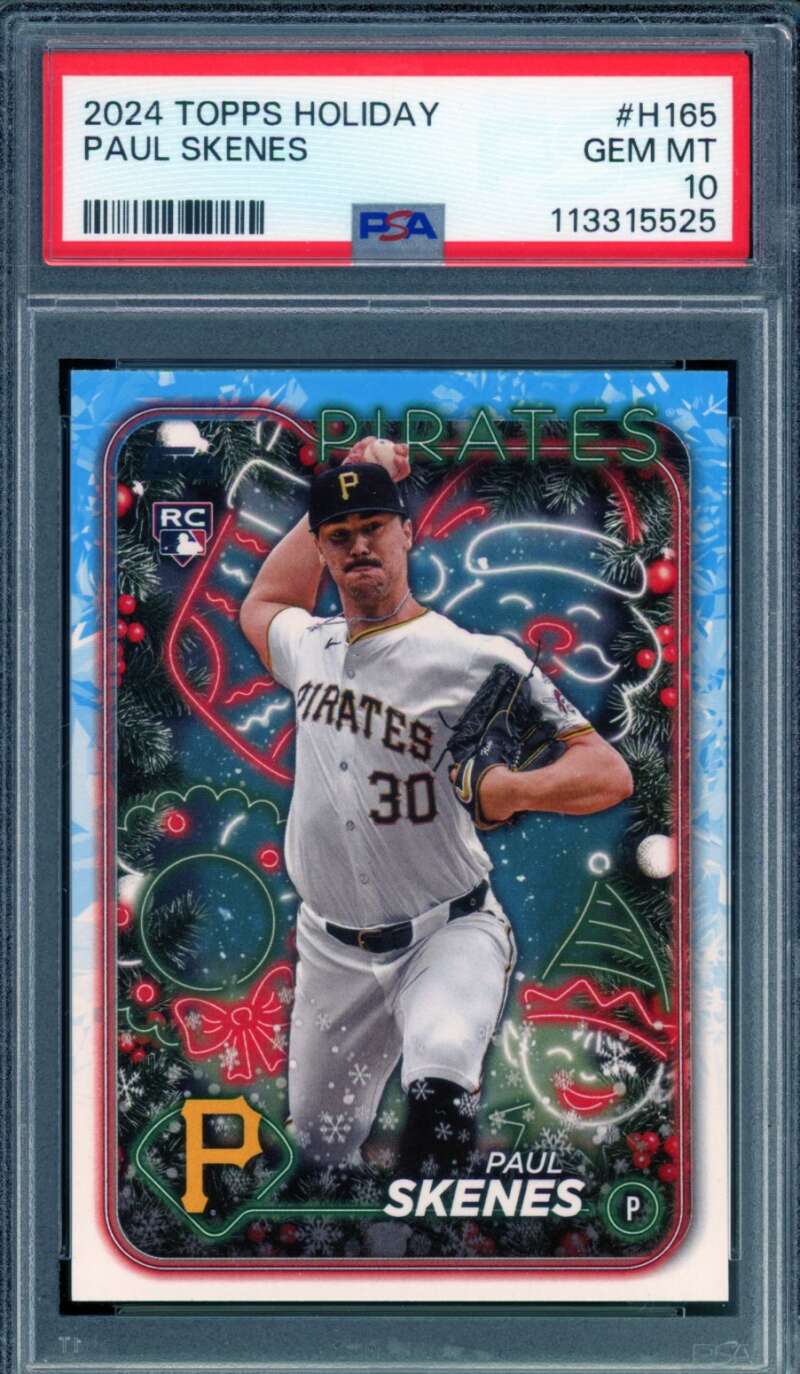 Paul Skenes Rookie Card 2024 Topps Holiday #H165 PSA 10 Image 1