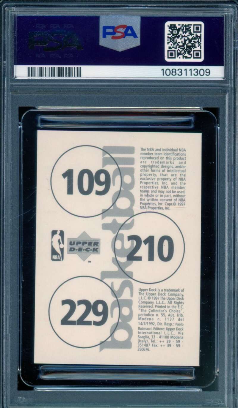 Michael Jordan/Richmond/Hunter Card 1997 UD International Stickers #nno PSA 9 Image 2