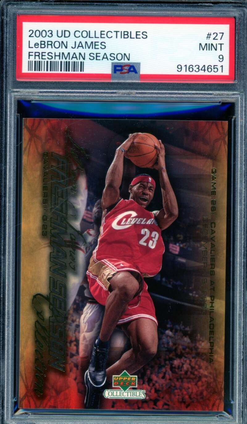 LeBron James Rookie Card 2003 UD Collectibles #27 PSA 9 Image 1