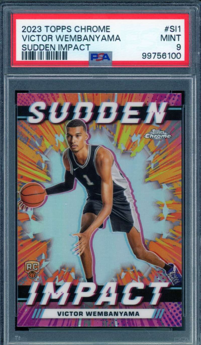 Victor Wembanyama Rookie Card 2023-04 Topps Chrome Sudden Impact #SI1 PSA 9 Image 1