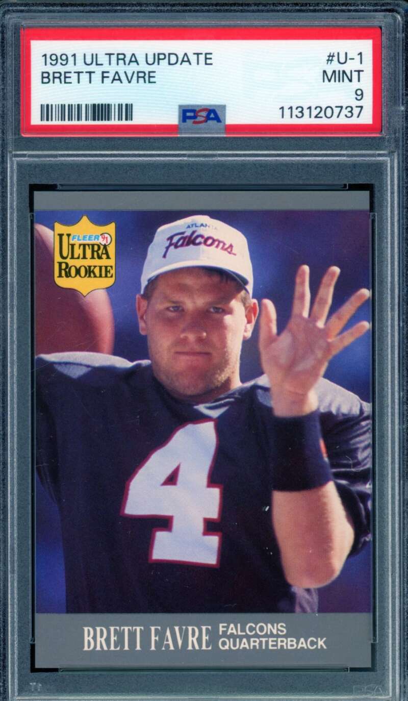 Brett Favre Rookie Card 1991 Ultra Update #U-1 PSA 9 Image 1
