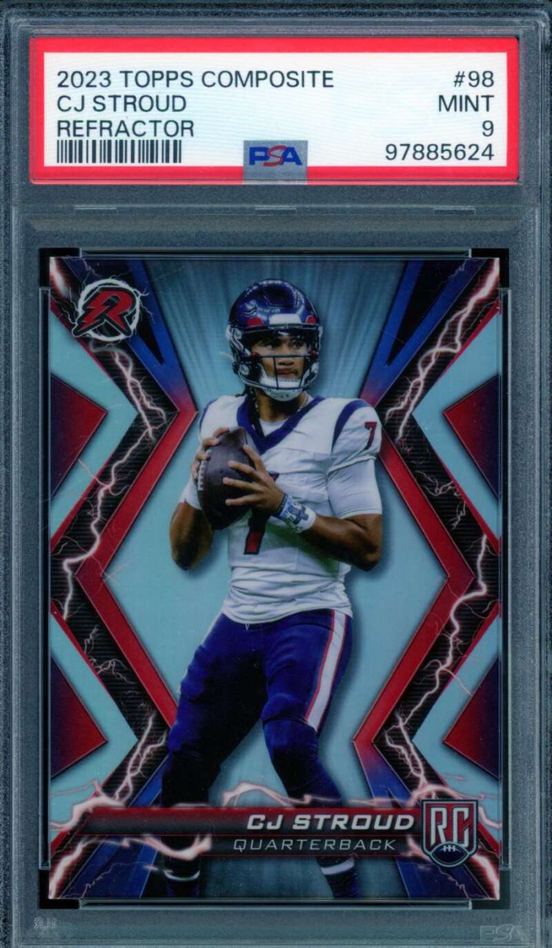 C.J. Stroud Rookie Card 2023 Topps Composite Refractor #98 PSA 9 Image 1