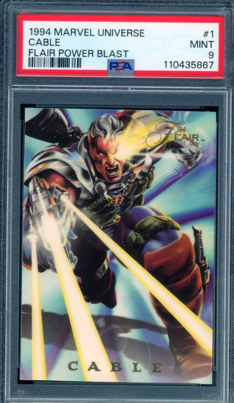 Cable Card 1994 Marvel Universe Flair Power Blast #1 PSA 9 Image 1