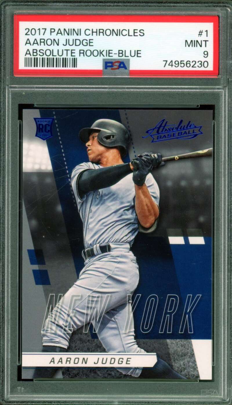 Aaron Judge Card 2017 Panini Chronicles Absolute Rookie Blue #1 PSA 9 Image 1