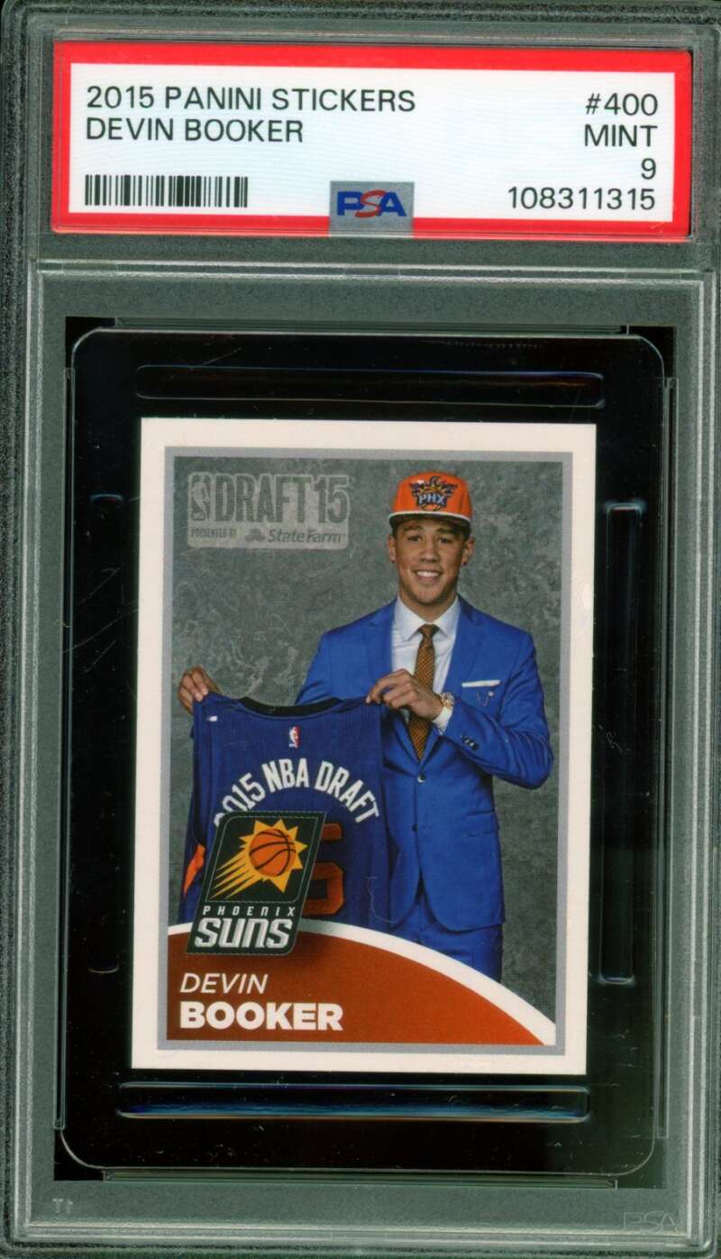 Devin Booker Rookie Card 2015-16 Panini Stickers #400 PSA 9 Image 1