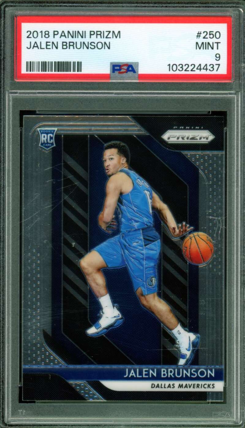 Jalen Brunson Rookie Card 2018-19 Panini Prizm #250 PSA 9 Image 1